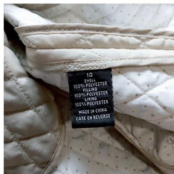 Briggs Size 10 Quilted Women's Cream Beige Thin Snap Front Jacket Tan New York - Picture 6 of 8